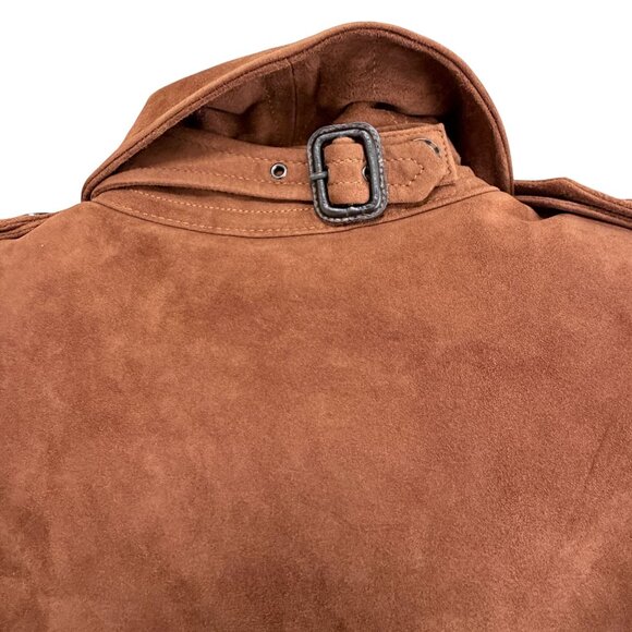 Banana Republic Womens Brown Suede Double-Breasted Trench Coat M NWT MSRP $698 - Picture 7 of 15